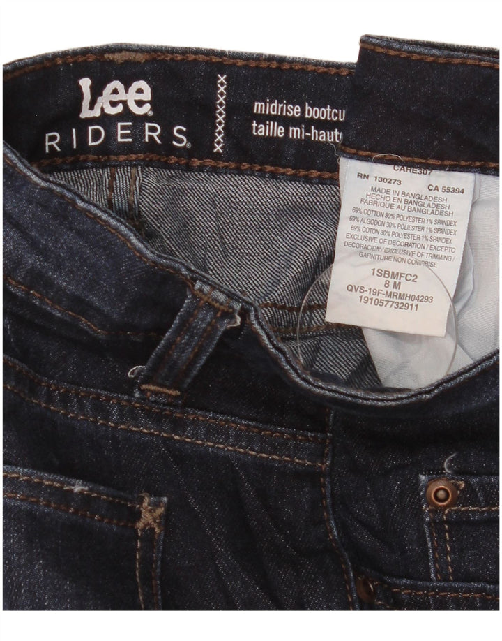Lee Womens Riders Mid Rise Bootcut Jeans EUA 8 Médio W31 L32 Azul Marinho