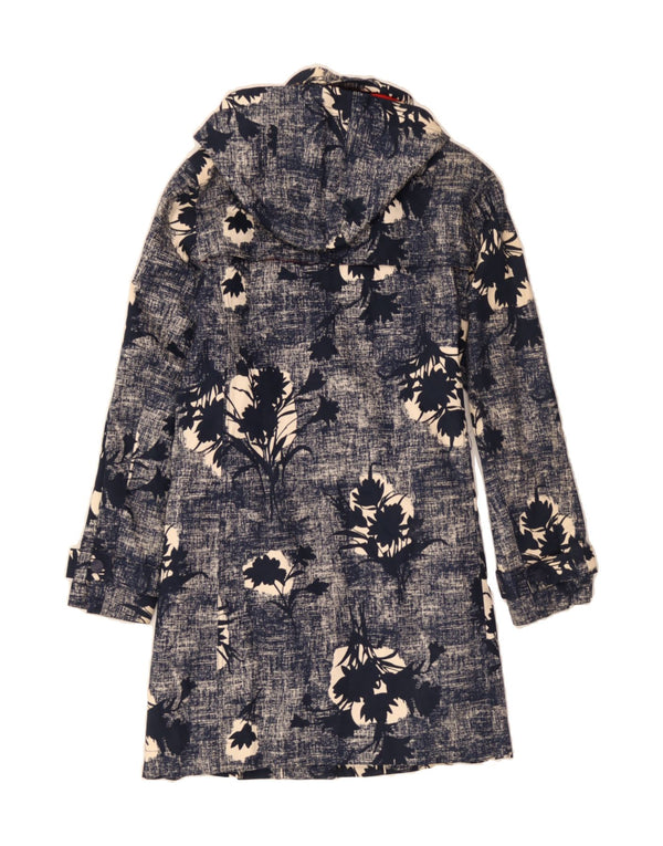 Sobretudo feminino com capuz BODEN Reino Unido 16 grande algodão floral azul marinho