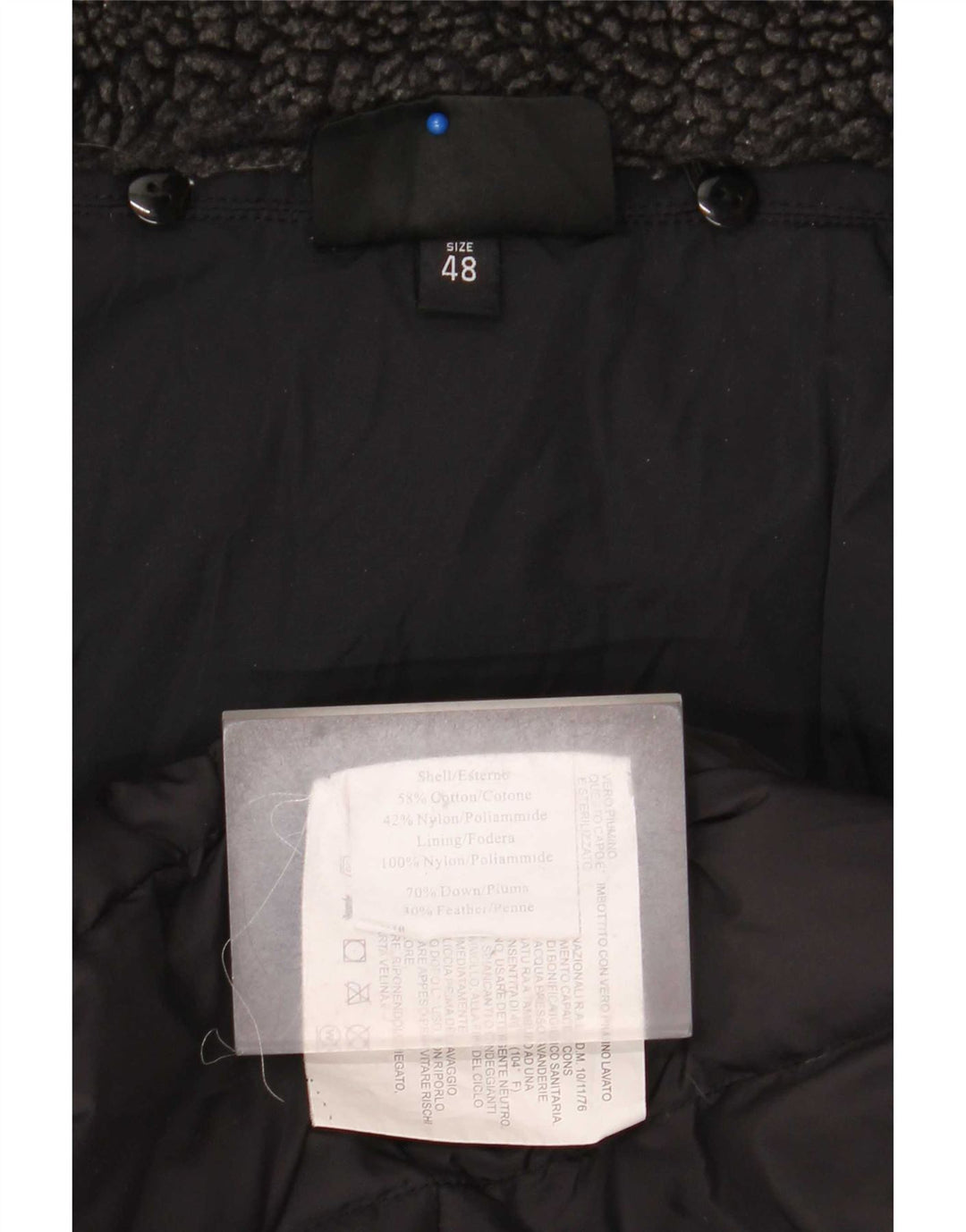 Jaqueta masculina acolchoada com capuz Canadiens IT 48 algodão preto médio