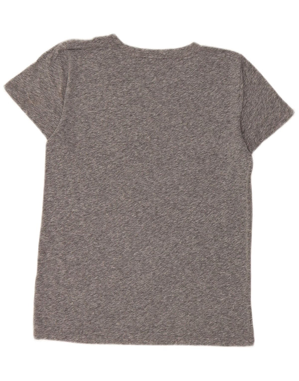 J. Crew Womens Graphic T-Shirt Top UK 10 Small Grey Flecked Cotton