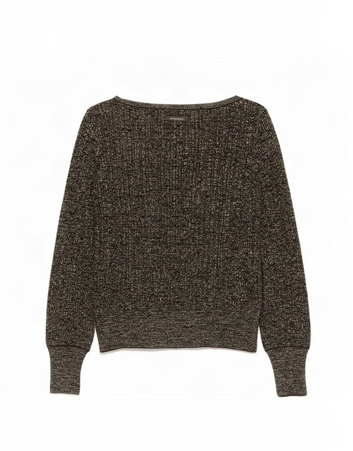 Suéter feminino Marks & Spencer com gola canoa e viscose preta média Reino Unido 12