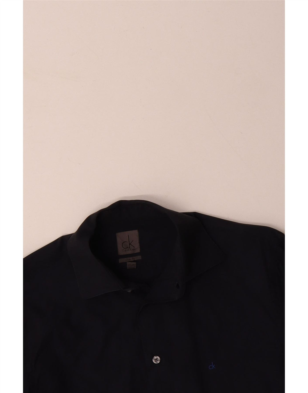 CALVIN KLEIN Camisa masculina slim fit pequena algodão azul marinho