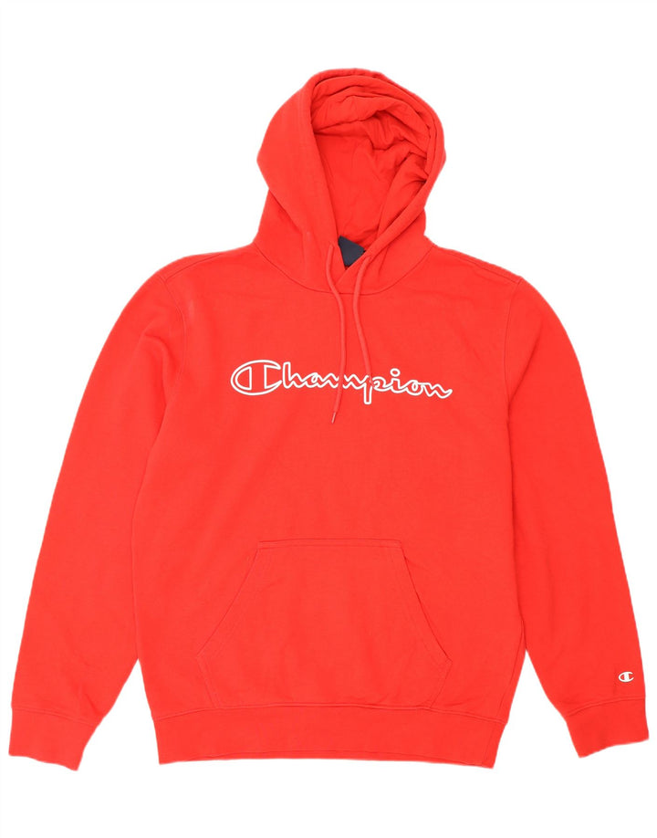 Jumper com capuz gráfico masculino Champion médio algodão vermelho