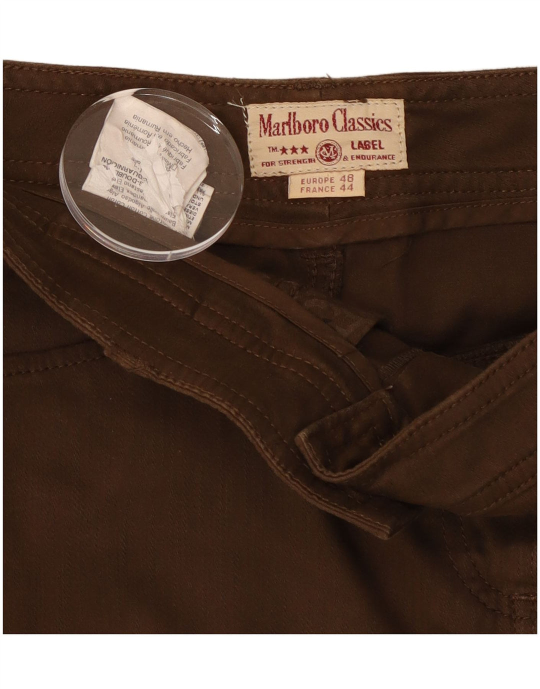 Saia evasê feminina Marlboro Classics EU 48 XL W36 marrom algodão clássico