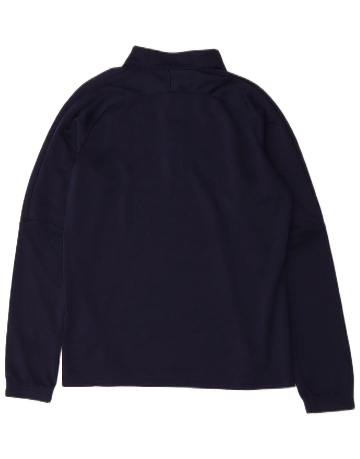 Puma Mens Zip Neck Pulôver Treino Top Pequeno Poliéster Azul Marinho