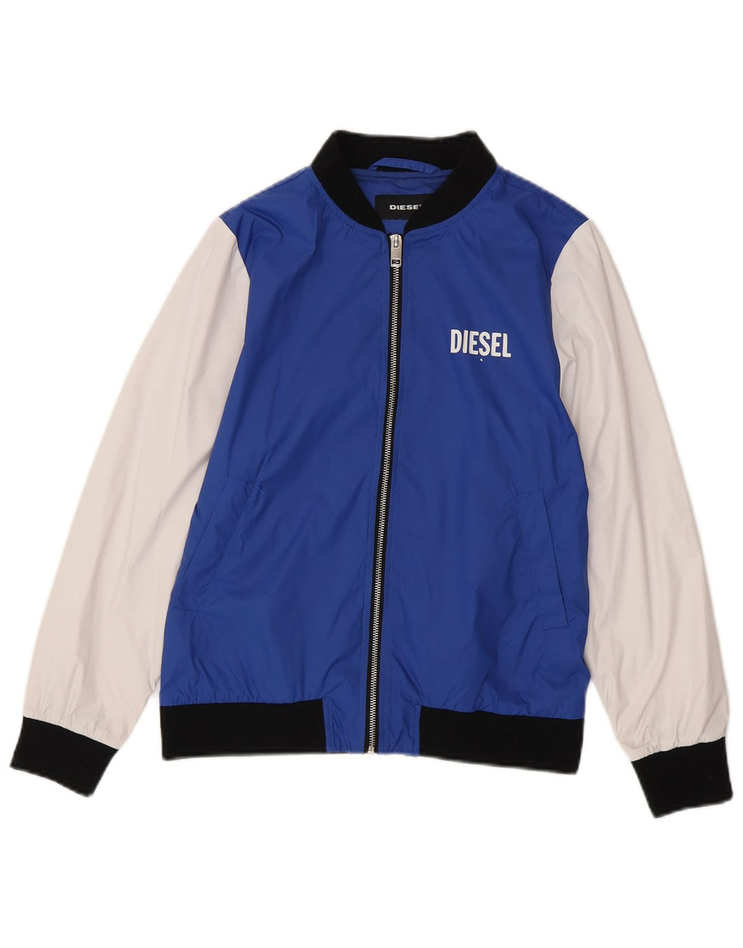 Jaqueta Bomber Diesel Boys Graphic 11-12 Anos Azul Colourblock Nylon