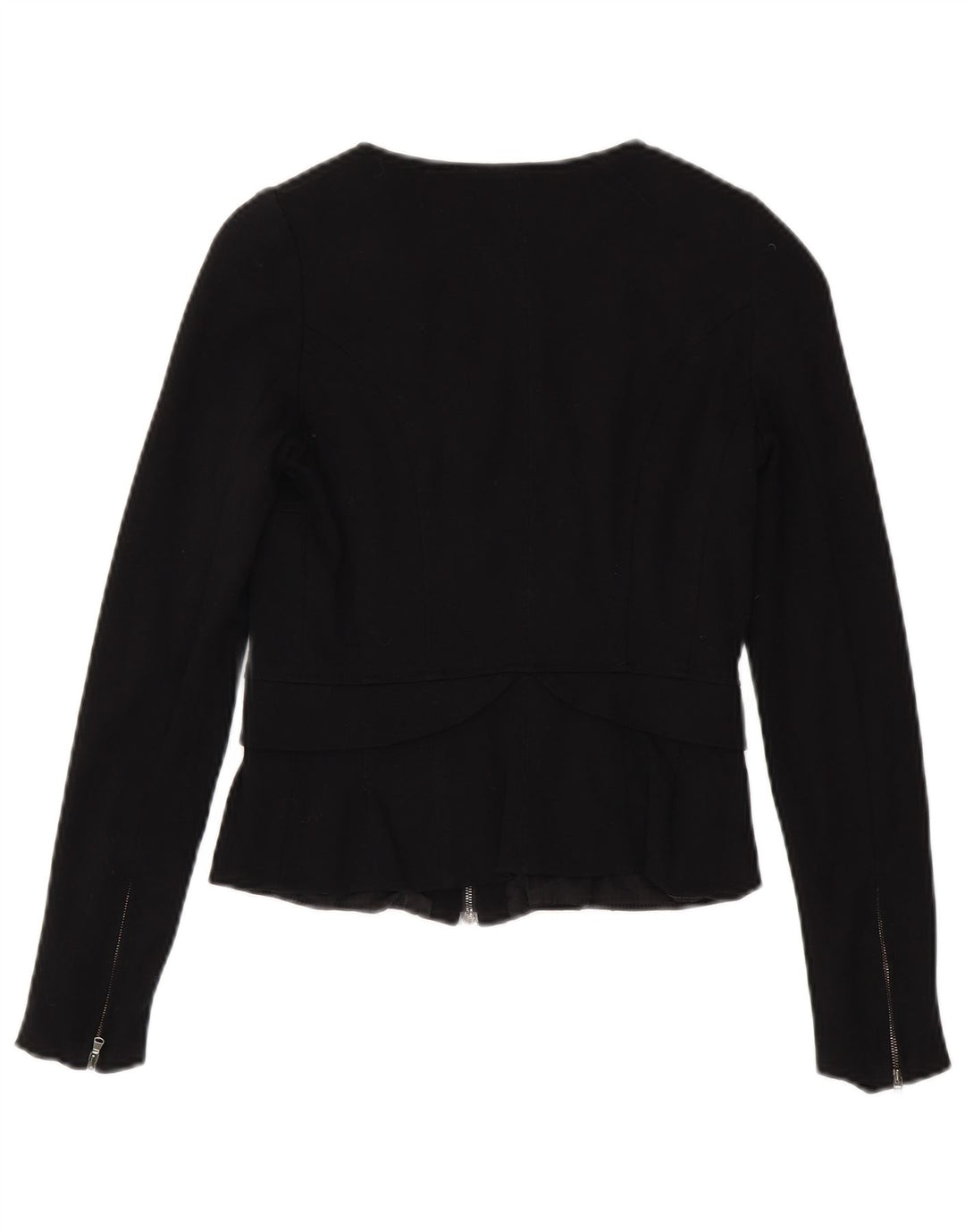 Jaqueta blazer feminina com zíper completo Max & Co. Reino Unido 8 pequena viscose preta