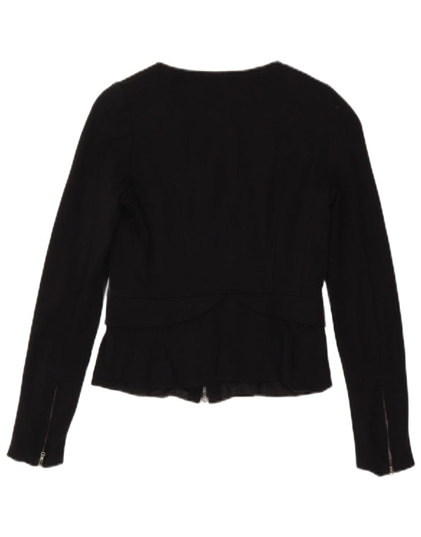 Jaqueta blazer feminina com zíper completo Max & Co. Reino Unido 8 pequena viscose preta