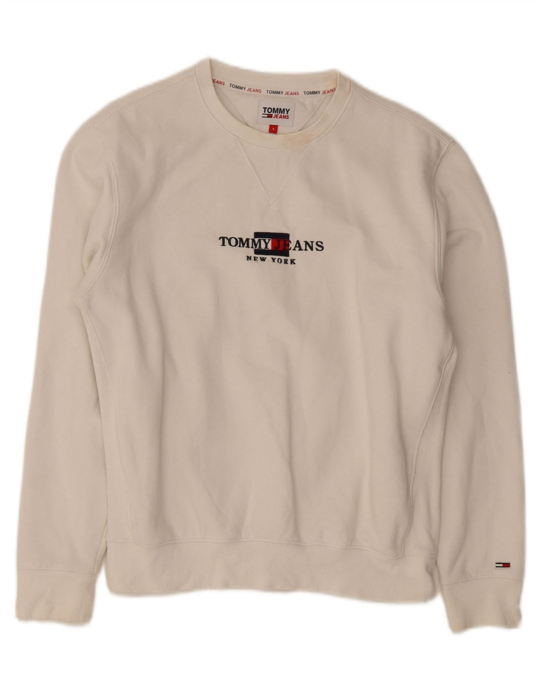 Tommy Hilfiger moletom gráfico masculino jumper pequeno algodão branco