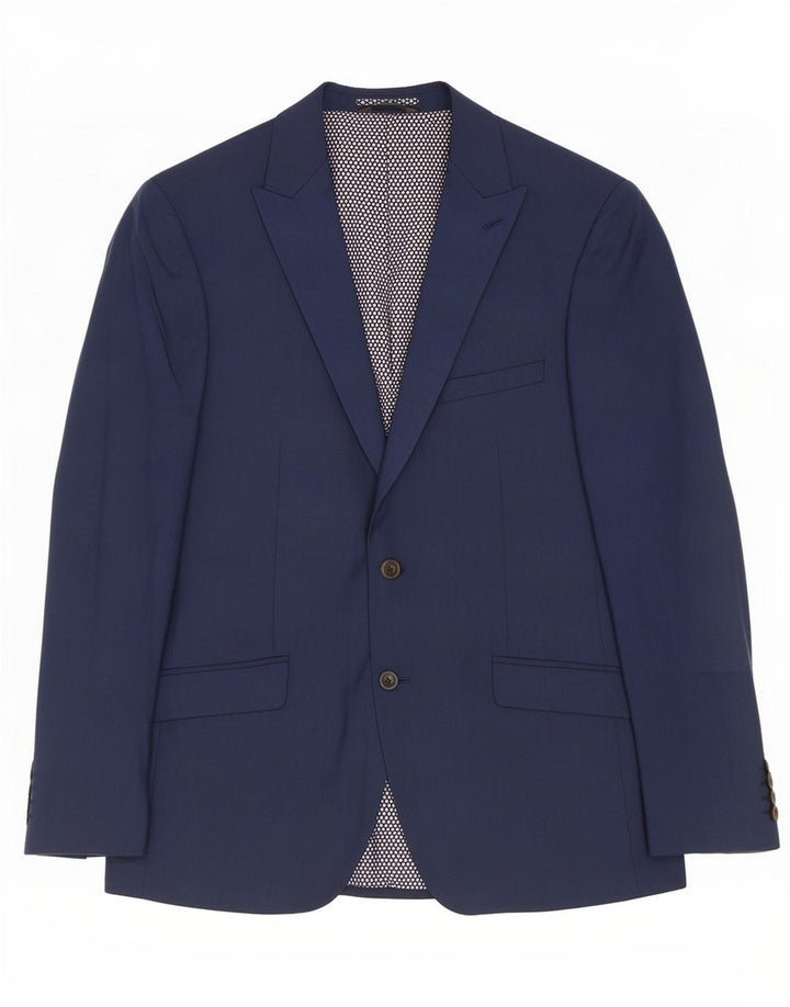 Jaqueta blazer masculina sob medida de 2 botões Marks & Spencer Reino Unido 42 grande azul marinho