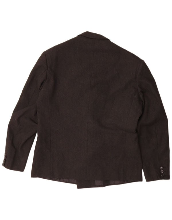 Jaqueta blazer masculina vintage com peito duplo Reino Unido 38 médio preto