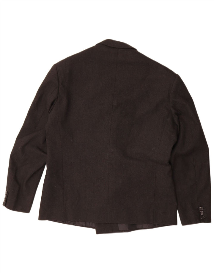 Jaqueta blazer masculina vintage com peito duplo Reino Unido 38 médio preto