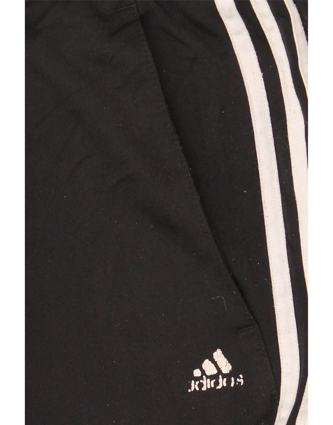 Calças de treino masculinas Adidas UK 36/38 poliéster preto pequeno