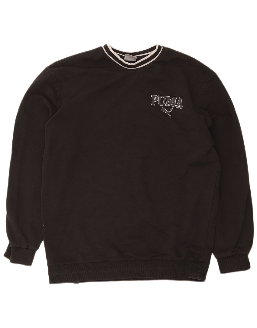 Puma Mens Graphic Moletom Jumper Médio Preto Esportes