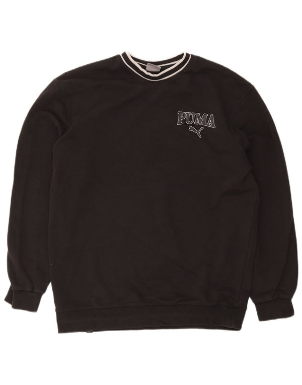 Puma Mens Graphic Moletom Jumper Médio Preto Esportes