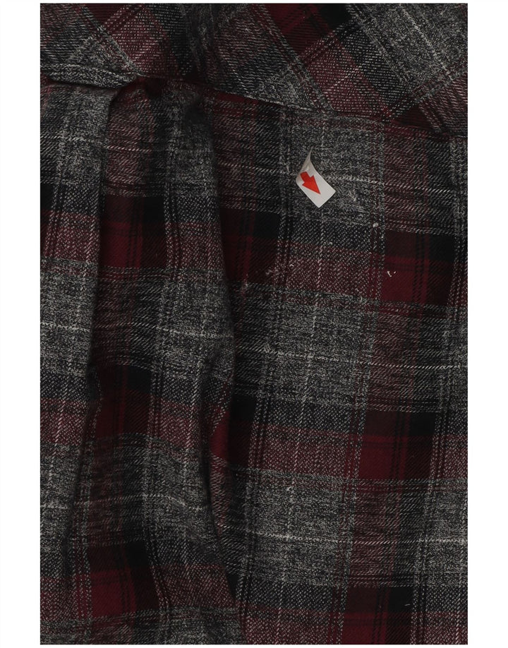 Camisa masculina de flanela sob medida da Marks & Spencer XL cinza xadrez algodão