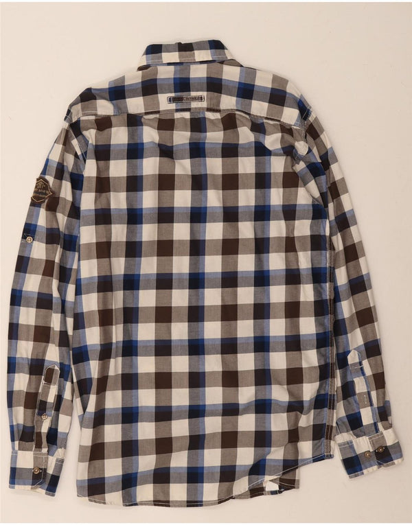 Camel Active Camisa masculina média multicolorida de algodão guingão