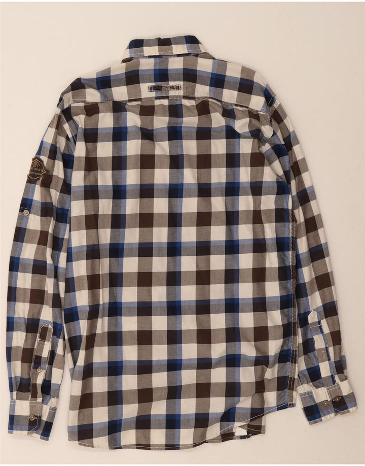 Camel Active Camisa masculina média multicolorida de algodão guingão