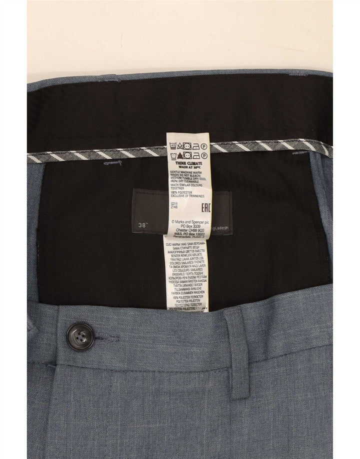 Calça Chino Regular Masculina Marks & Spencer W38 L33 Azul Poliéster