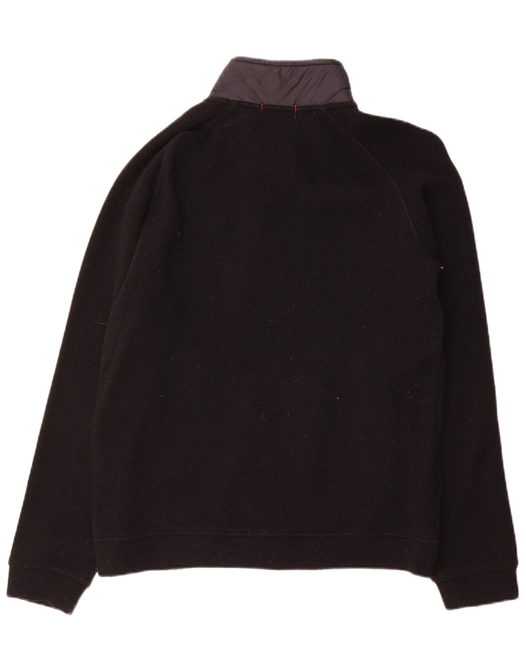 Woolrich Suéter masculino cardigã pequeno de lã colorblock preto