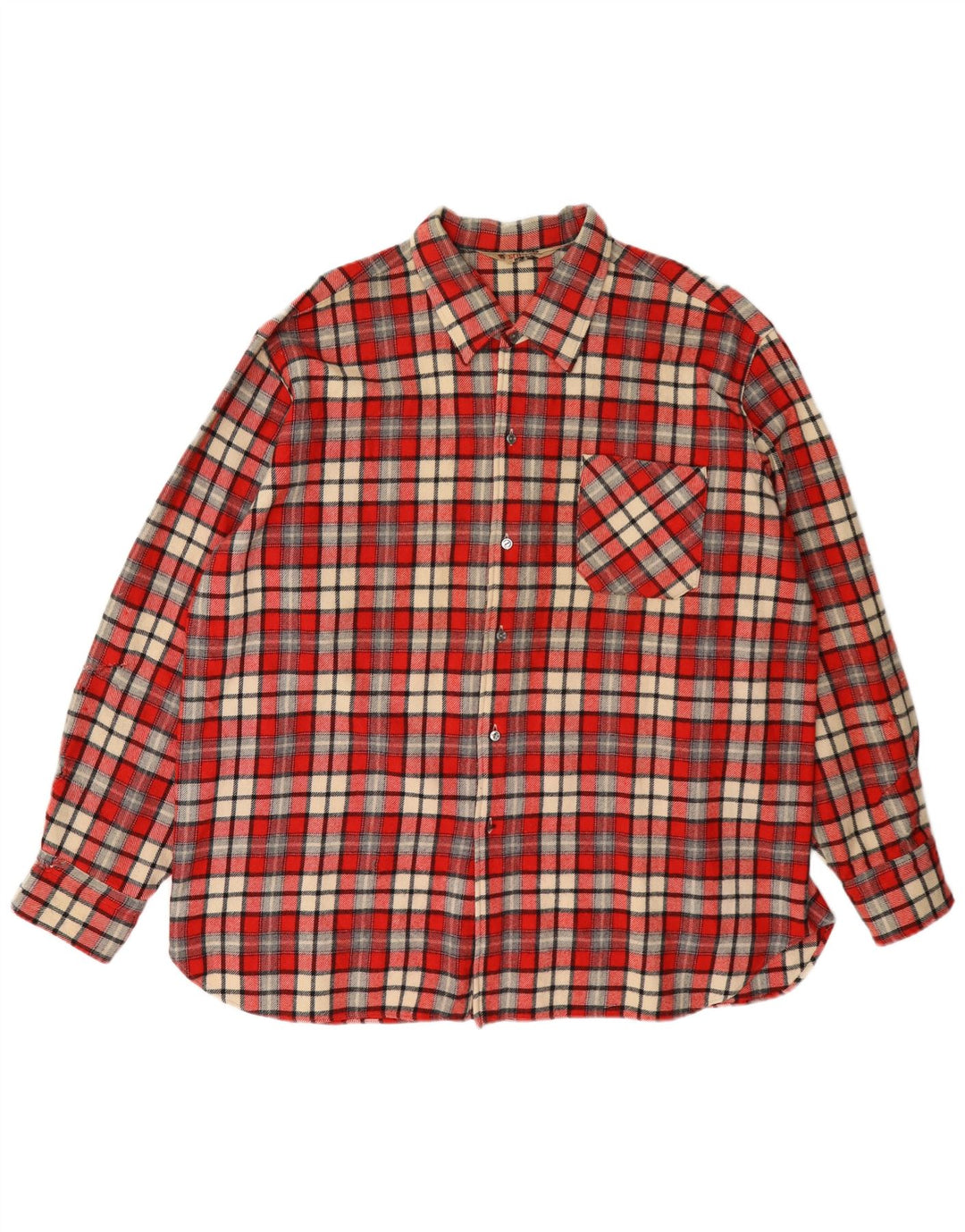 Camisa masculina vintage de flanela XL vermelha xadrez de lã
