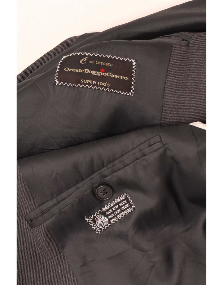 Jaqueta blazer masculina Oreste Boggio Casero com peito duplo Reino Unido 38 cinza médio