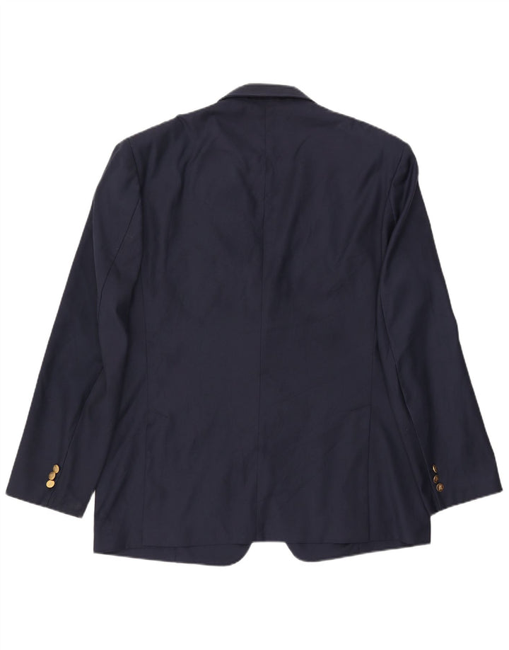 Jaqueta blazer masculina BURBERRYS com 2 botões Reino Unido 56 XL azul marinho poliéster