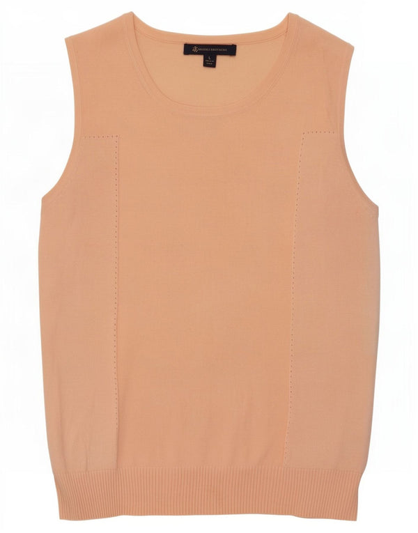 Regata feminina Brooks Brothers com colete UK 14 grande algodão rosa