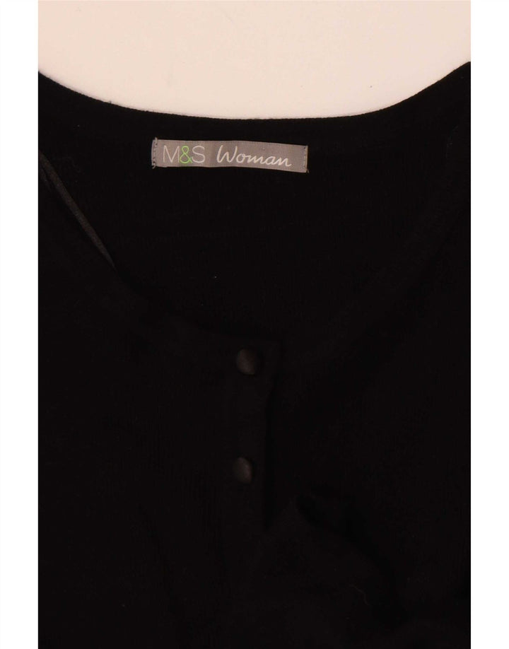 Cardigã feminino de manga curta Marks & Spencer Reino Unido 8 pequeno preto