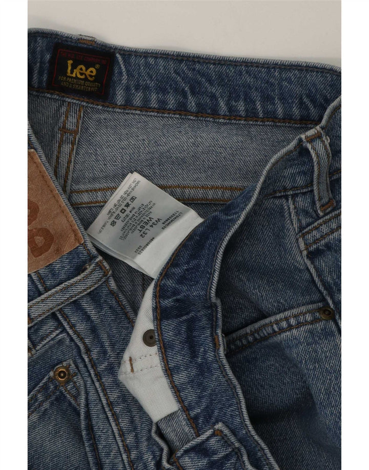 Lee Mens West Straight Jeans W34 L32 Azul Algodão