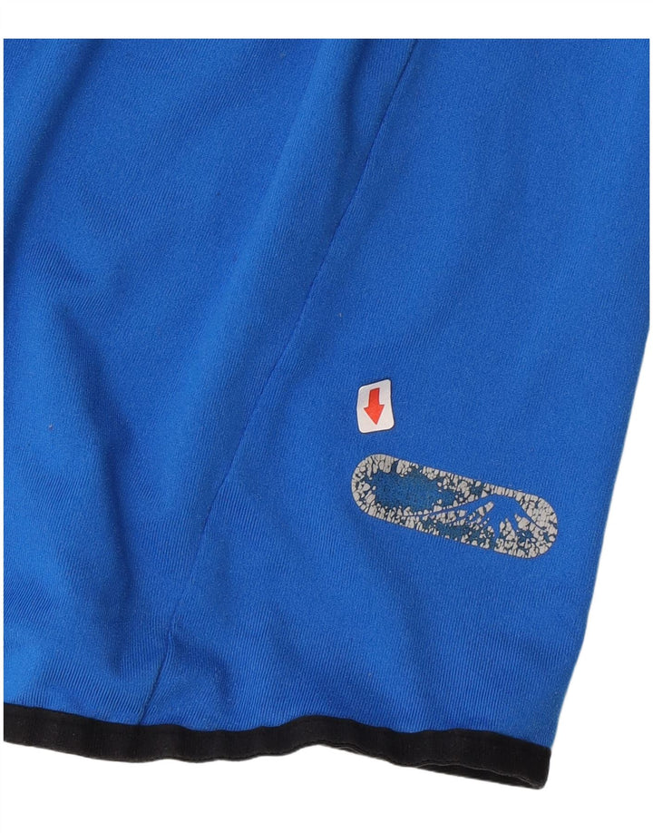 Asics Mens Hooded Zip Neck Top Manga Longa Médio Azul Poliéster