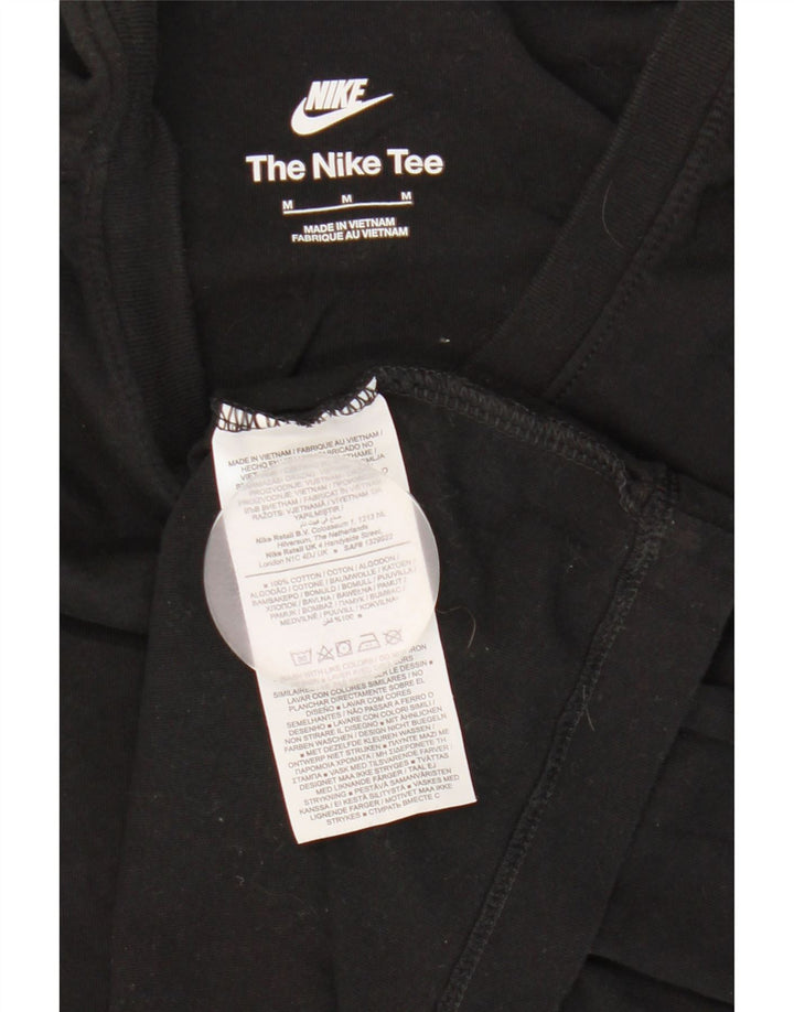 Nike Mens Camiseta Top Médio Algodão Preto