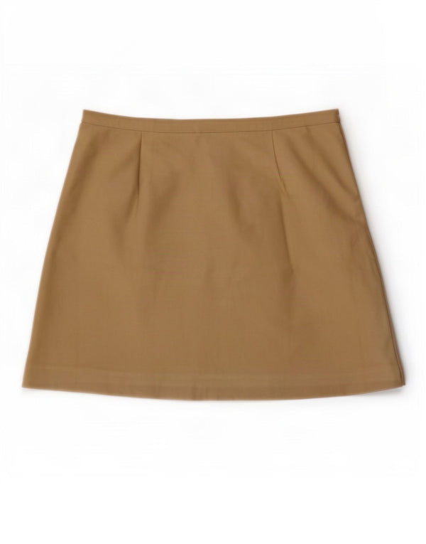 P.S. Company Mini saia feminina Reino Unido 16 grande W30 cáqui poliéster