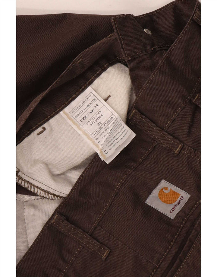 Carhartt Mens Regular Chino Shorts W32 Poliéster Marrom Médio