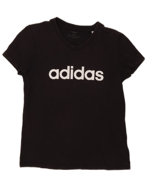Adidas Camiseta Feminina Graphic Top UK 12/14 Médio Algodão Preto