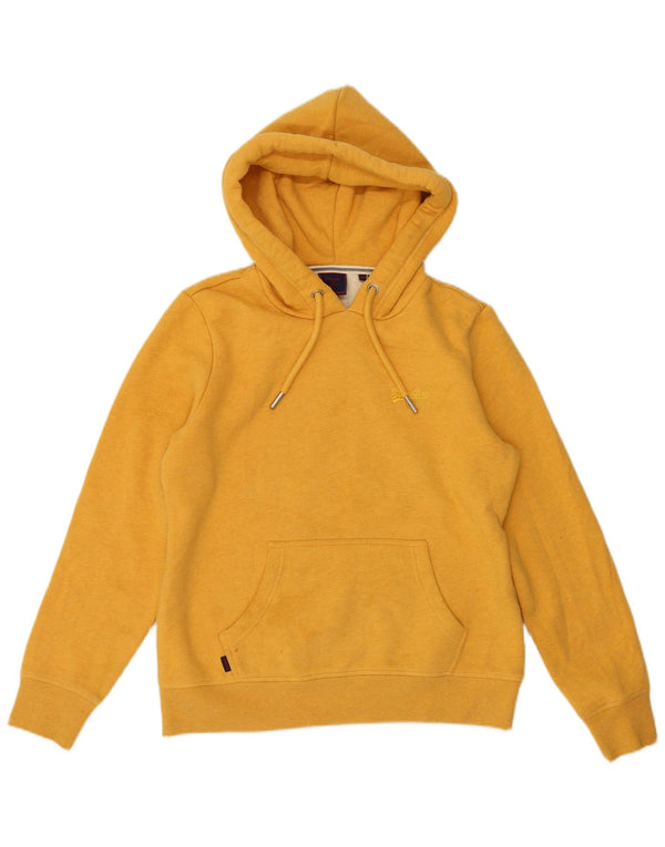 Suéter com capuz feminino Superdry UK 12 algodão amarelo médio