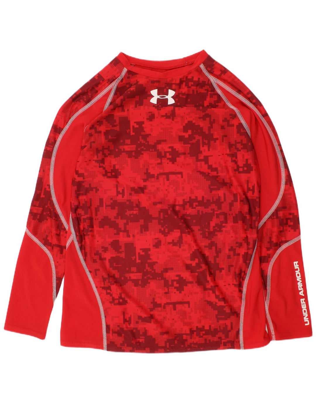 UNDER ARMOUR Meninos Heat Gear Graphic Top Manga Comprida 13-14 Anos XL Vermelho