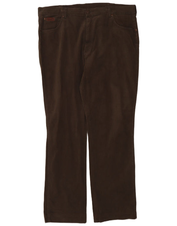 Calça Wrangler masculina Texas Straight casual W40 L34 algodão cáqui