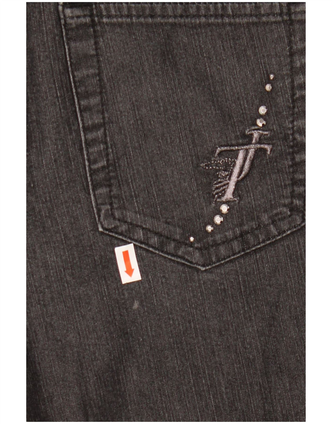 Jeans retos femininos TRUSSARDI W25 L29 algodão preto