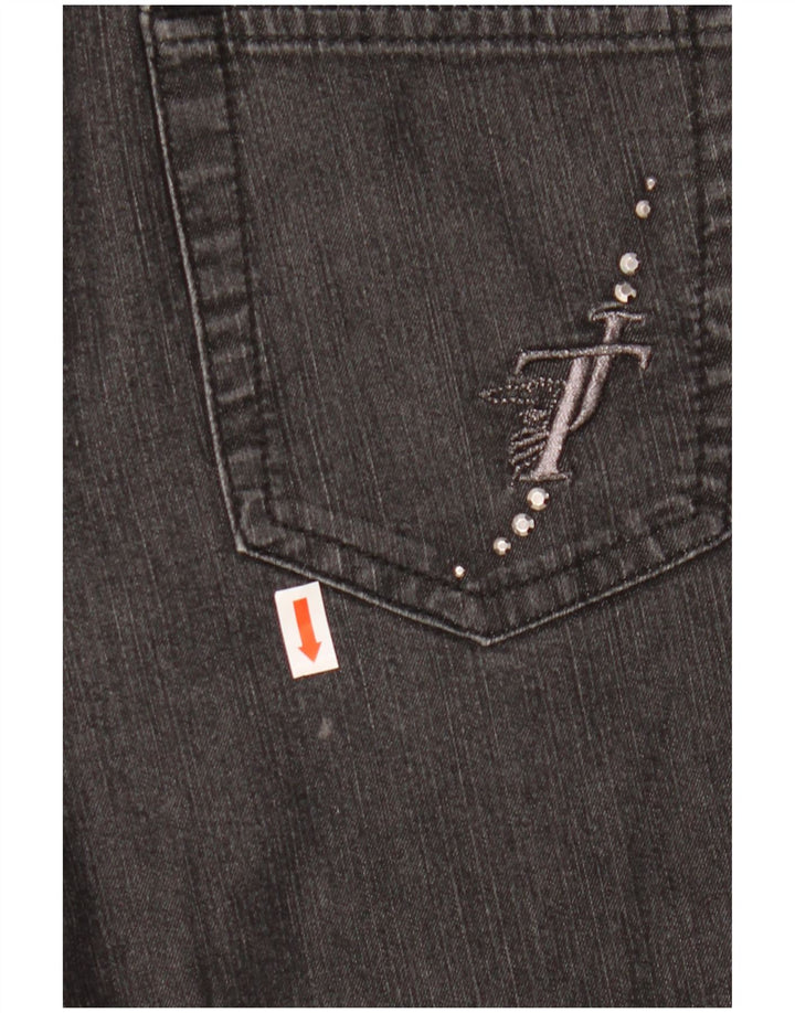 Jeans retos femininos TRUSSARDI W25 L29 algodão preto
