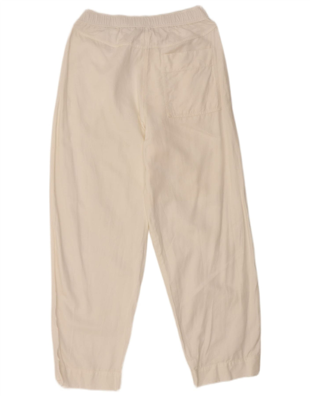 Calça Chino Feminina Cos Reta Médio Algodão Branco