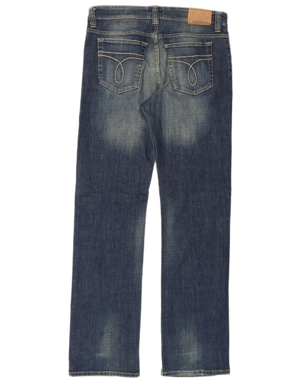 Calça jeans reta masculina Calvin Klein W34 L34 azul algodão