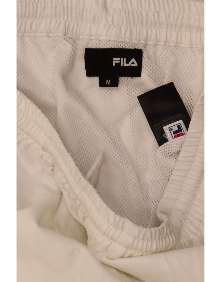 Fila Mens Sport Shorts Médio Listrado Branco Poliéster