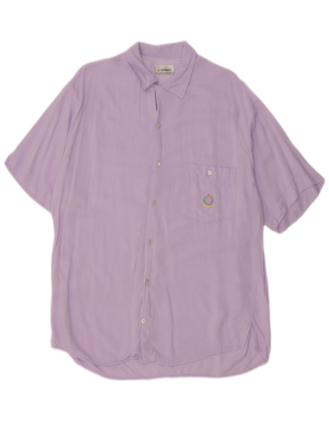 Camisa masculina de manga curta Stefanel grande viscose roxa