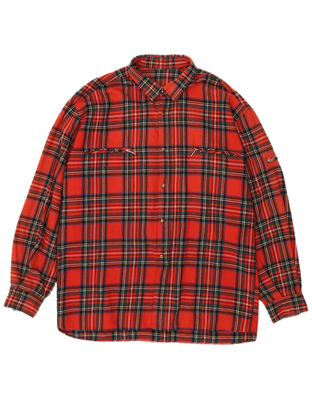 Camisa masculina vintage de flanela XL xadrez vermelho