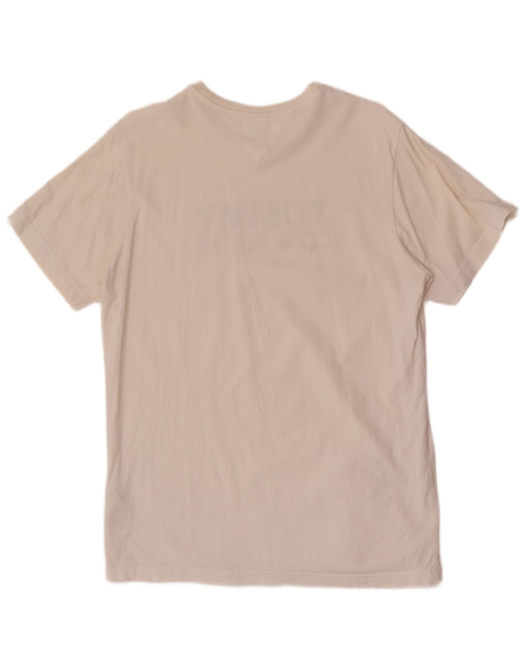 Tommy Hilfiger Camiseta masculina gráfica Top médio algodão branco