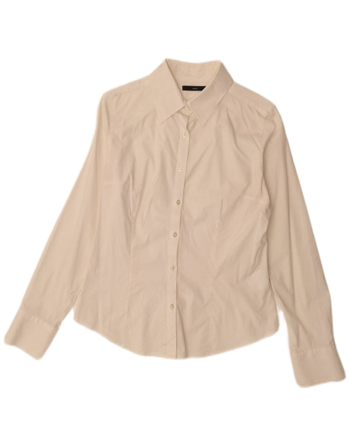 Camisa feminina Sasch UK 12 algodão branco médio