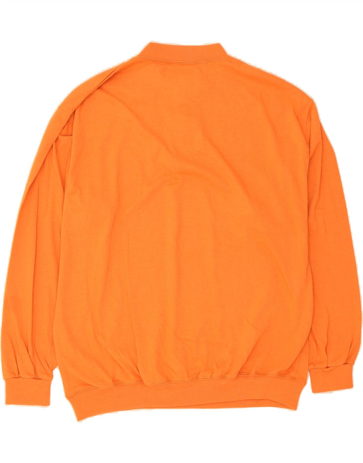 FLASH LIGHTS Mens Button Neck Sweatshirt Jumper Large Orange Cotton Vintage Flash Lights and Second-Hand Flash Lights from Messina Hembry 