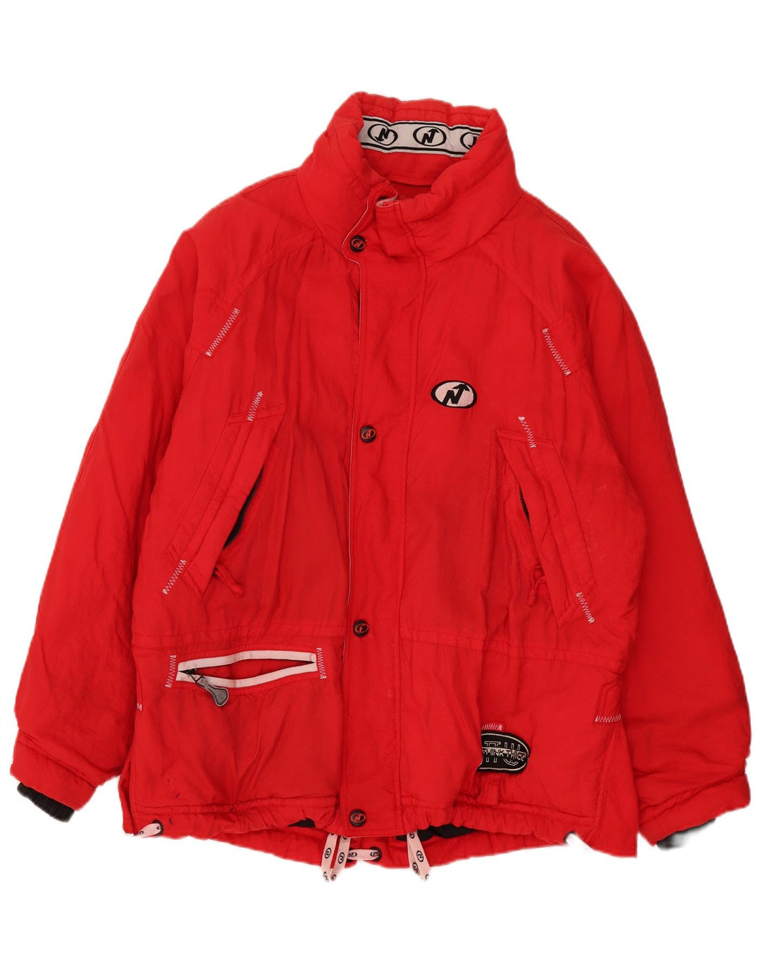 Nordica Mens Graphic Ski Jacket UK 40 Grande Poliamida Vermelha