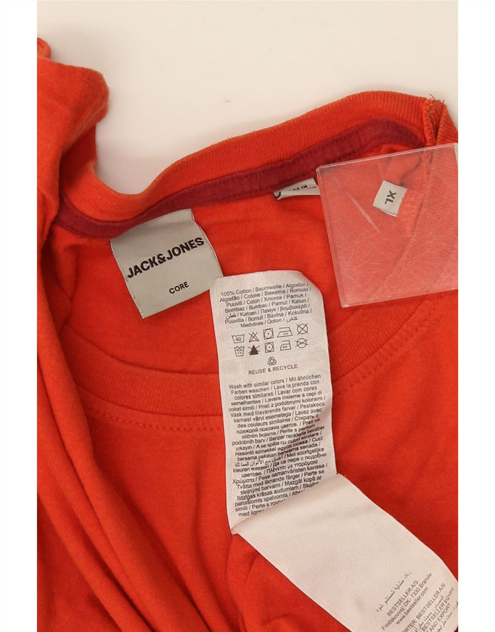 Camiseta masculina JACK & JONES Top XL algodão laranja
